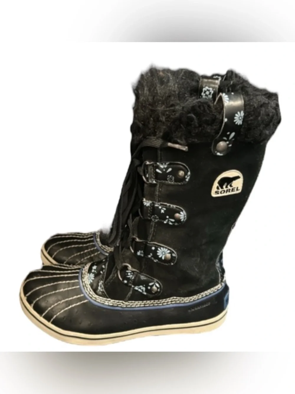 Authentic Sorel signature girls waterproof winter snow boots Sz 2 Euro 33
